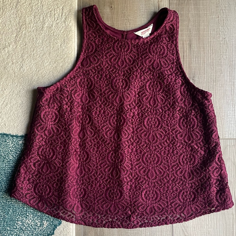 Arizona Maroon Lace Tank Blouse